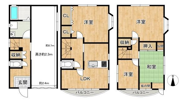 【間取り】 | 各居室ゆとりある４LDK♪ご家族が多い方にも使いやすい間取りです♪
