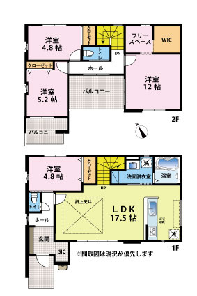 神在東１丁目　新築戸建の間取り