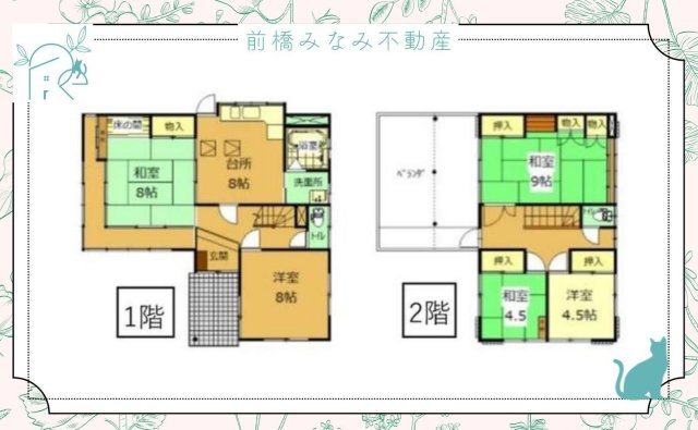 【中古】前橋市下細井町　５DKの間取り
