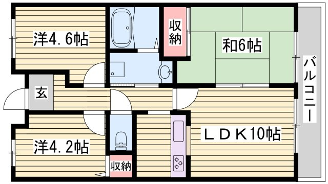 ロイヤルコーポ姫路北条の間取り