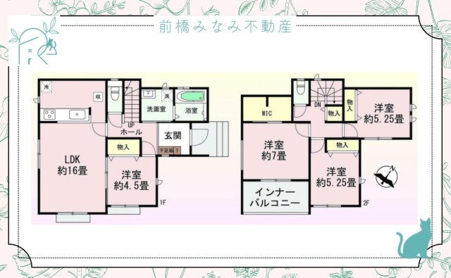 【新築】前橋市青柳町　限定１棟　ハートフルタウン　新築建売の間取り