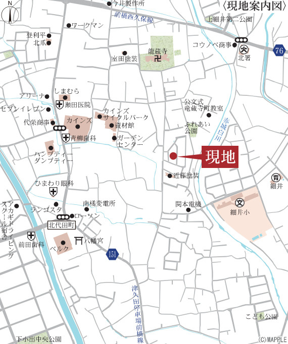 【新築】前橋市青柳町第４　限定１棟　リーブルガーデン　新築建売の地図