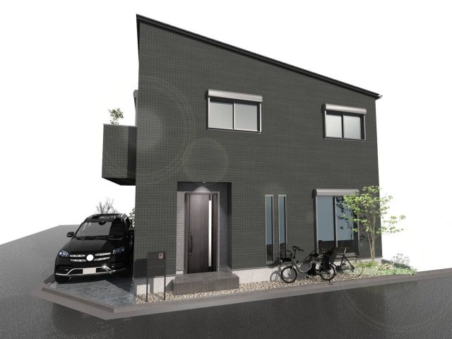 東大阪市稲田本町2丁目の外観パース|2階建プラン