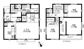 【区画図】 | 中央区すすきの町  1号棟 8期 | 1号棟　北西側約4.0ｍ公道　旗竿地（間口約2.8ｍ）　駐車1台（車種によります）　敷地面積34.7坪（路地状部分敷地含む）