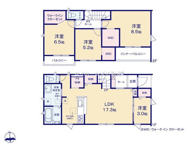 【間取り】 | 津島市柳原町２丁目1『仲介料無料』新築戸建て | 1号棟