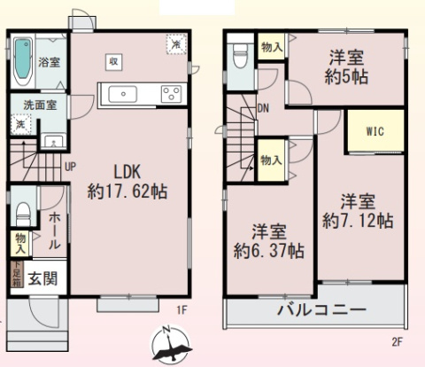 枚方市長尾東町　新築一戸建ての間取り|B号地