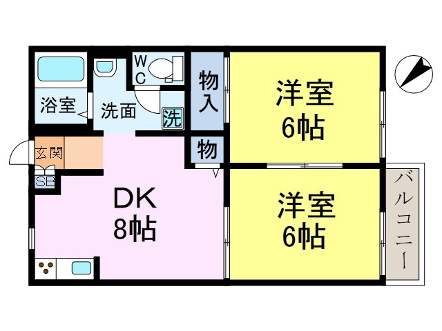 アビタシオン松江Bの間取り