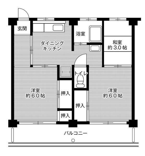ビレッジハウス富木島5号棟の間取り