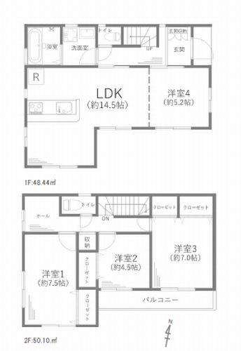 【間取り】 | 【仲介手数料０円】海老名市門沢橋3丁目　中古一戸建て | 海老名市門沢橋3丁目　中古一戸建て