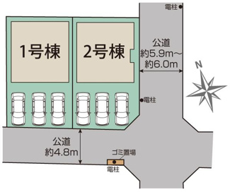 【区画図】 | 福島市東中央二丁目　1号棟（Z）