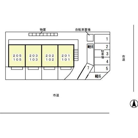 セジュール城東105の区画図