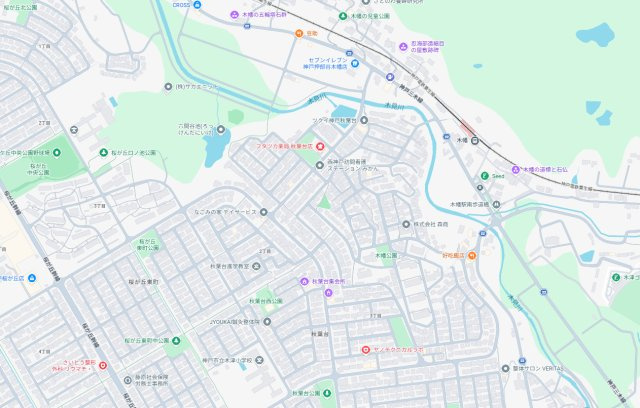 神戸市西区秋葉台　新築一戸建ての地図
