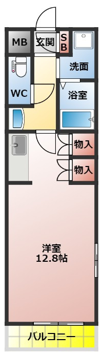 アクロス大和田の間取り|可動式収納が特徴です