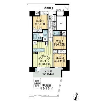 プレサンスロジェ岡山番町の間取り