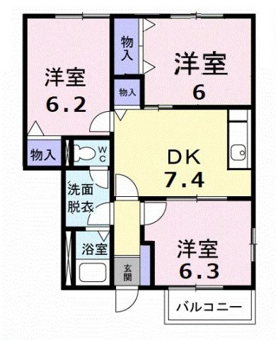 ソレイユ　スクエアーＣの間取り