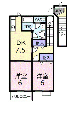 リヴィエールＡの間取り