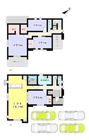 ーAdoble＋アドブルー小倉北区篠崎5丁目7期　【小倉北区　新築戸建て】の間取り|ーAdoble＋アドブルー小倉北区篠崎5丁目7期　【小倉北区　新築戸建て】