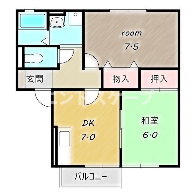 シャルマンＢの間取り|高崎、前橋のお部屋探しはエンドスケープまで！お客様の理想お聞かせ下さい♪
