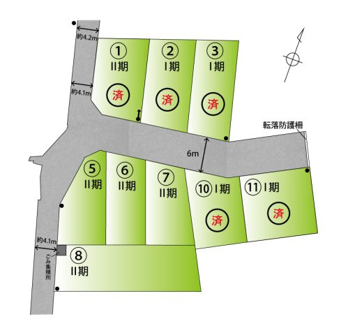 ライフフィールド野崎Ⅱの区画図