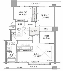 ダイアパレスガレリアシティウエストウイングの間取り