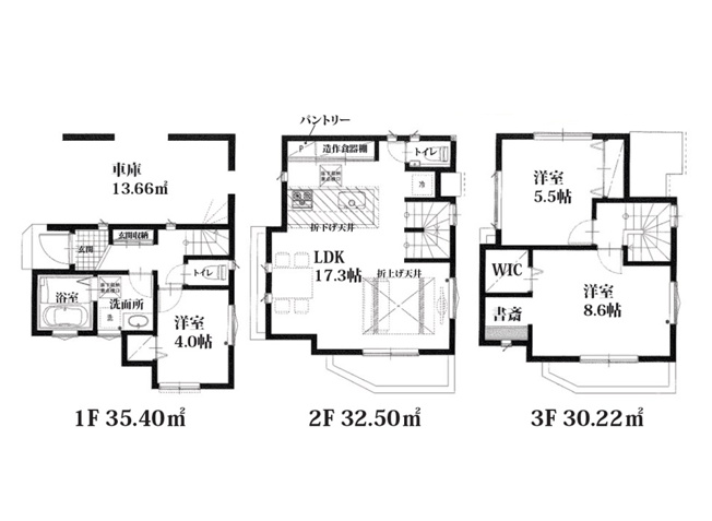【間取り】 | 志木市上宗岡1丁目　新築一戸建住宅　全1棟　(志木本店) | 陽射しをたっぷり感じる2階リビング。
外からの視線も気にならないのでのびのびお過ごしいただけます。