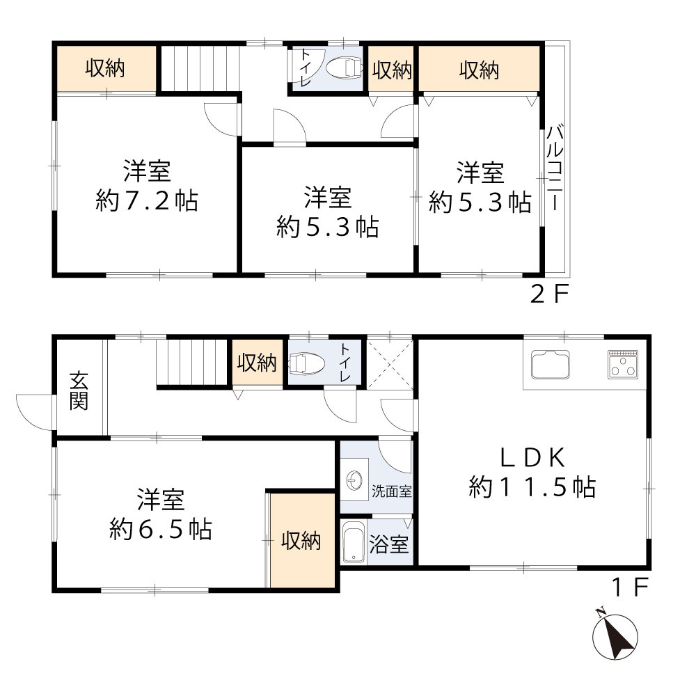 毎月４万円台・室内外リフォ済み・池上　中古戸建の間取り