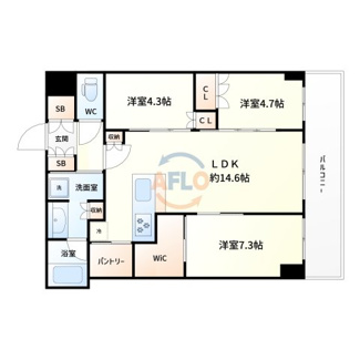 【間取り】 | ジオタワー大阪十三　十三小学校 | 間取り