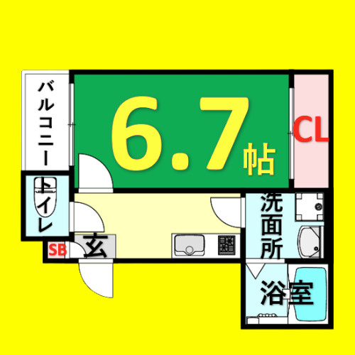 プルミエール角割町　名古屋市賃貸　仲介手数料無料の間取り