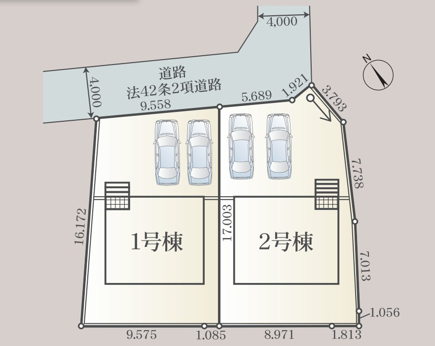 日立市小木津町第6　1号棟　新築戸建の区画図
