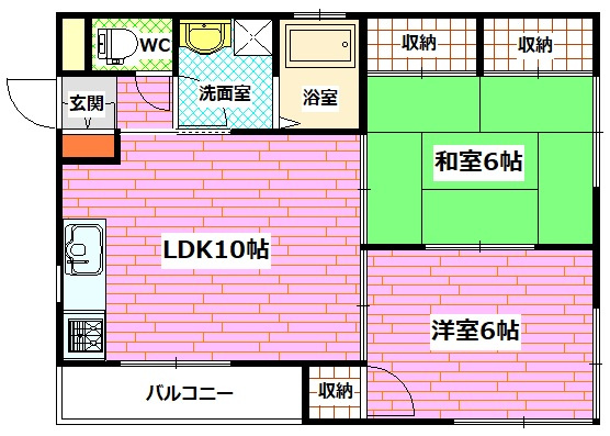 安芸郡海田町大立町のアパートの間取り