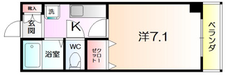 【間取り】 | 少林寺町東エヌエム・サンカンテ・ヌフ | 1Ｋ