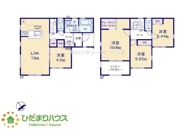 【間取り】 | 第1石岡市旭台　新築戸建 | 10.5帖の広々主寝室。大きなベッドが置けちゃいます！