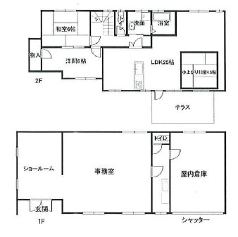 【間取り】 | 上牧町桜ケ丘店舗付き住居