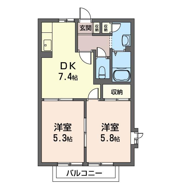 スリーコートＡ号棟の間取り