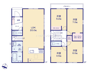 【間取り】 | 名古屋市瑞穂区白砂町３丁目53-2【仲介手数料無料】新築一戸建て　1号棟