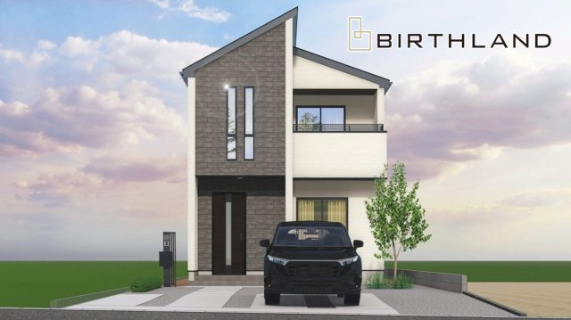 新築戸建・新築建売　郡山市東原一丁目　富田東小・富田中の外観パース|〈1号棟〉完成予想図　