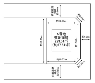 【土地図】 | 岸和田市岸の丘町1丁目A号地 | 陽当たり・通風ともに良好な三方接道区画です。