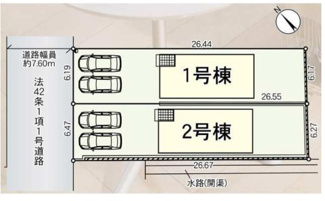 【区画図】 | 守山市川田町　第１全２棟２号棟