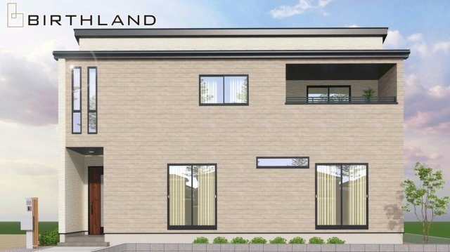 新築戸建・新築建売　郡山市東原一丁目　富田東小・富田中の外観パース|〈2号棟〉完成予想図　