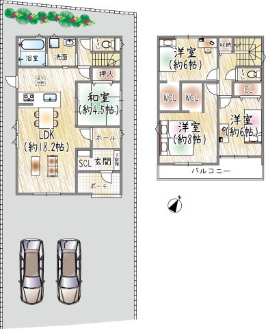 山口町上山口1丁目の区画図|3号棟