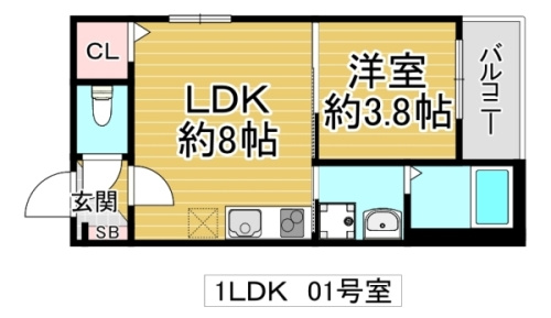 大阪市城東区放出西３丁目のアパートの間取り
