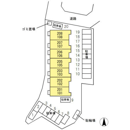 HN's D-room in 楡の区画図