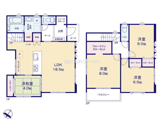 桶川市坂田西　新築一戸建て　タマタウン　01の間取り|【全3棟・1号棟】桶川市坂田西　新築一戸建て　タマタウン　01・4LDK・土地面積132.30m2・建物面積104.33m2