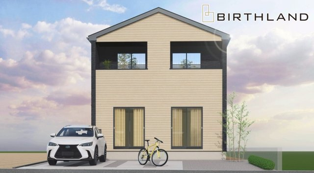 新築戸建・新築建売　郡山市東原一丁目　富田東小・富田中の外観パース|〈3号棟〉完成予想図　