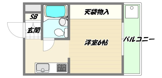 大阪市東淀川区東中島５丁目の賃貸マンションの間取り