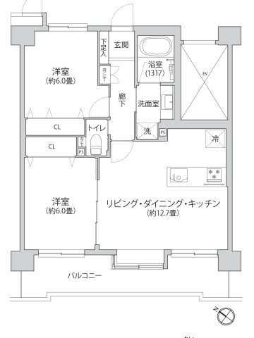 【間取り】 | クリオ横浜弐番館