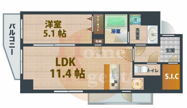 【間取り】 | ダイナシティ中野沼袋 | 1LDKのお部屋です。