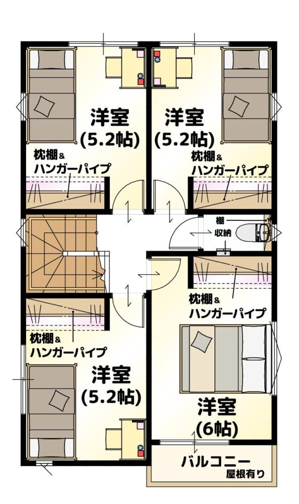 LAVIE土居田2601Bの間取り|2階