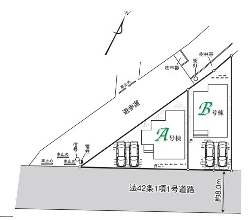 所沢市狭山ヶ丘10期全2棟　新築戸建　ハートフルタウンの区画図