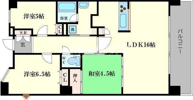 大阪市浪速区稲荷２丁目の賃貸マンションの間取り